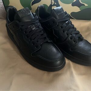 Bape Black Leather Men's Sneakers